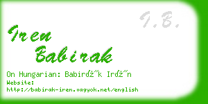 iren babirak business card